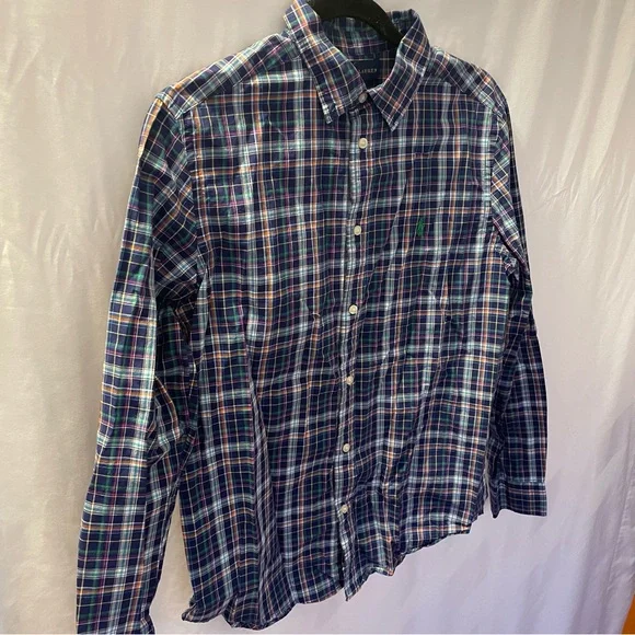 Polo Ralph Lauren Button-Down Plaid Blue Dress Shirt Boy Youth Size XL (18-20) - Picture 2 of 12